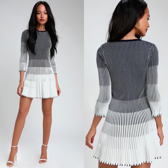 Lulus Dresses & Skirts - Lulu’s | Toria Striped Pleated Sweater Dress